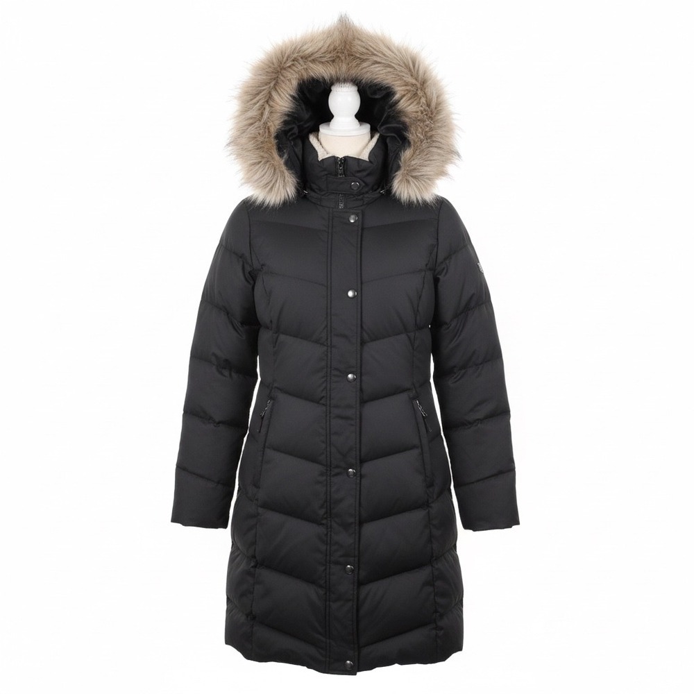 Lauren Ralph Lauren Down Puffer Coat Faux Fur Hood Winter Luxe Size PXS Cozy